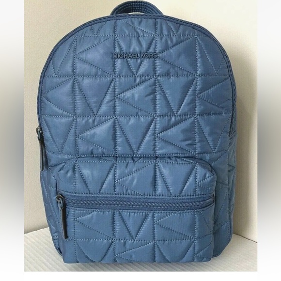 New Michael Kors Winnie Medium Backpack Quilted Nylon Dark Chambray - Picture 2 of 6
